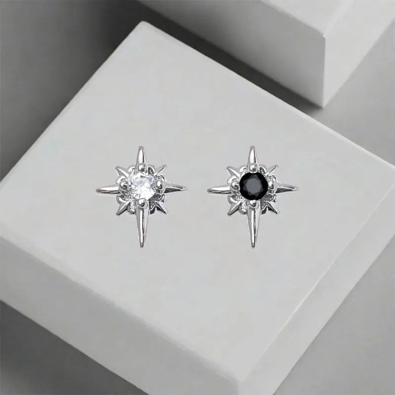 QIANFANGDAHUANGYE 925 Sterling Silver Stud Earrings Unisex-4