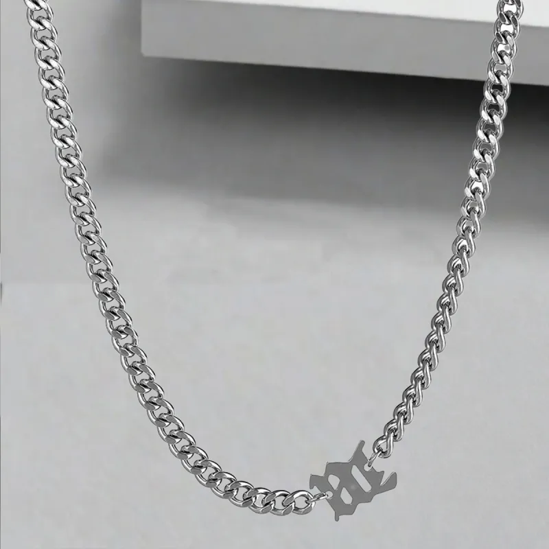 QIANFANGDAHUANGYE Titanium Steel Necklaces Men's-4