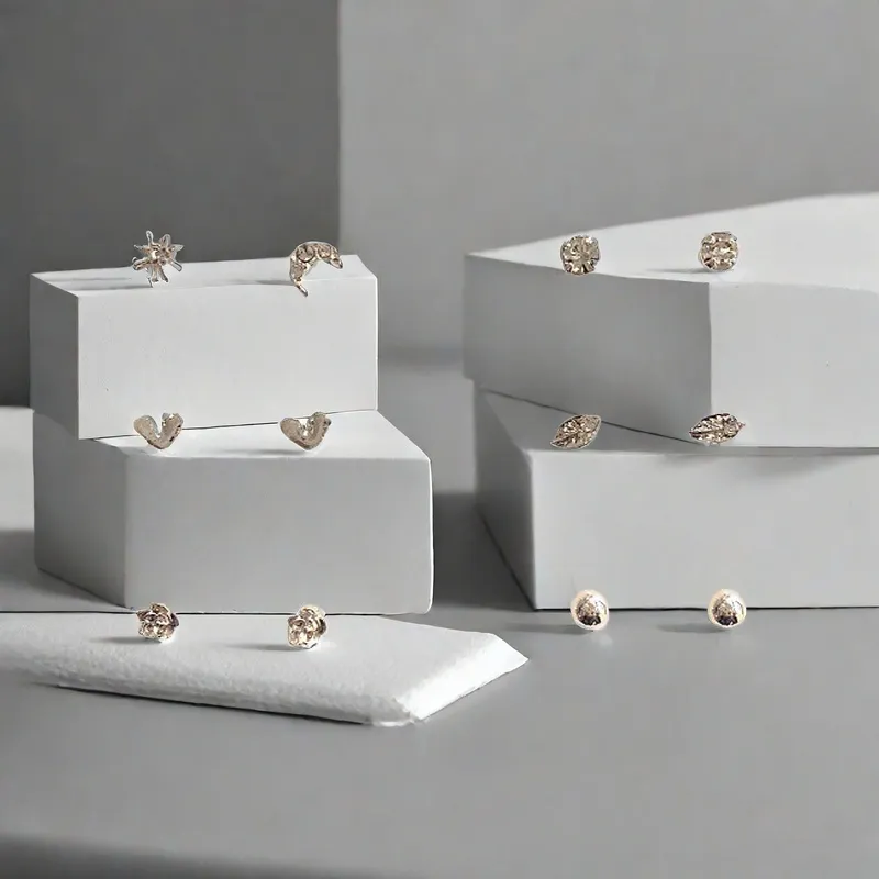 QIANFANGDAHUANGYE Alloy Stud Earrings Women's-4