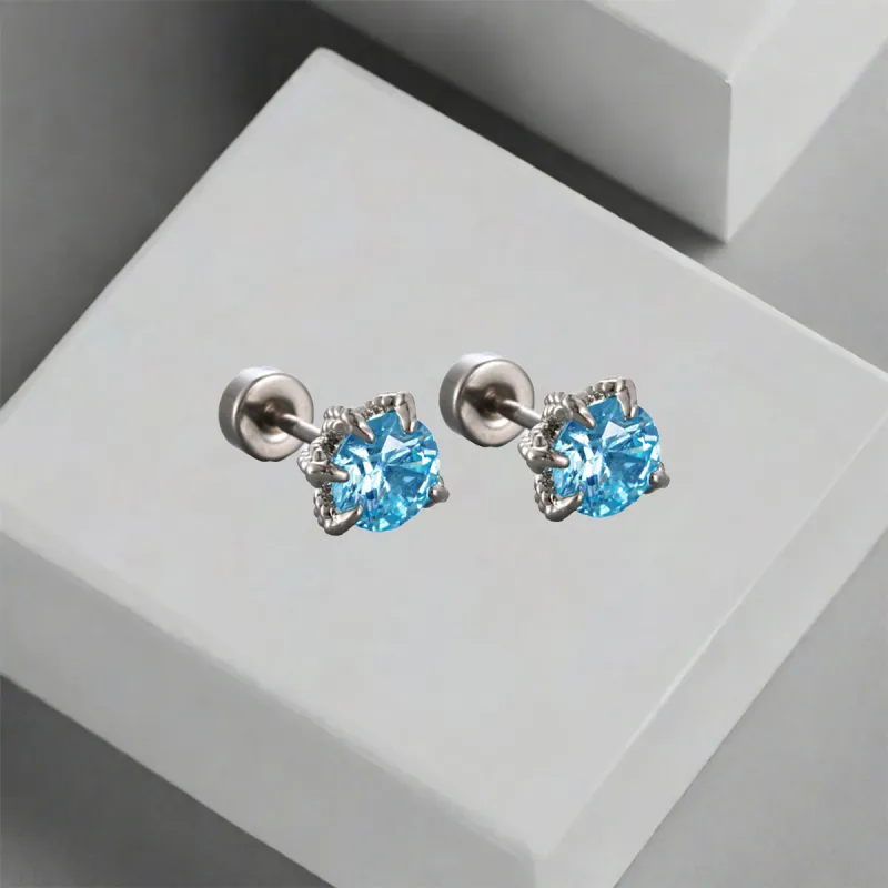QIANFANGDAHUANGYE Zircon Stud Earrings Unisex-5