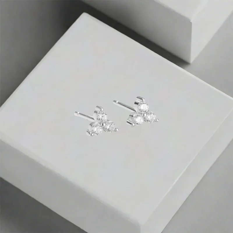 QIANFANGDAHUANGYE S925 Sterling Silver Stud With Zircon Stud Earrings Women's-4