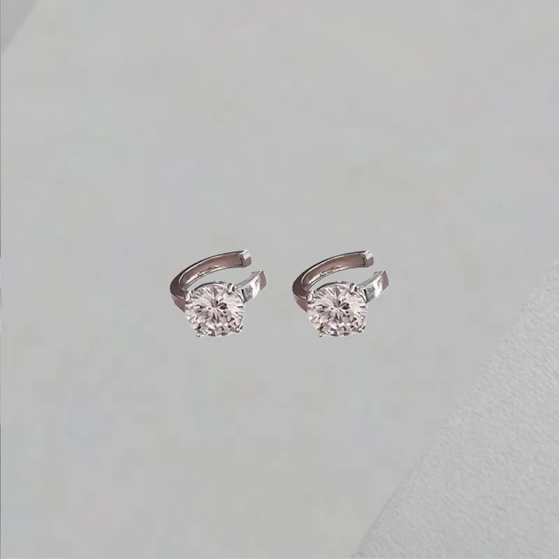 QIANFANGDAHUANGYE Zircon Clip On Earrings Women's-6