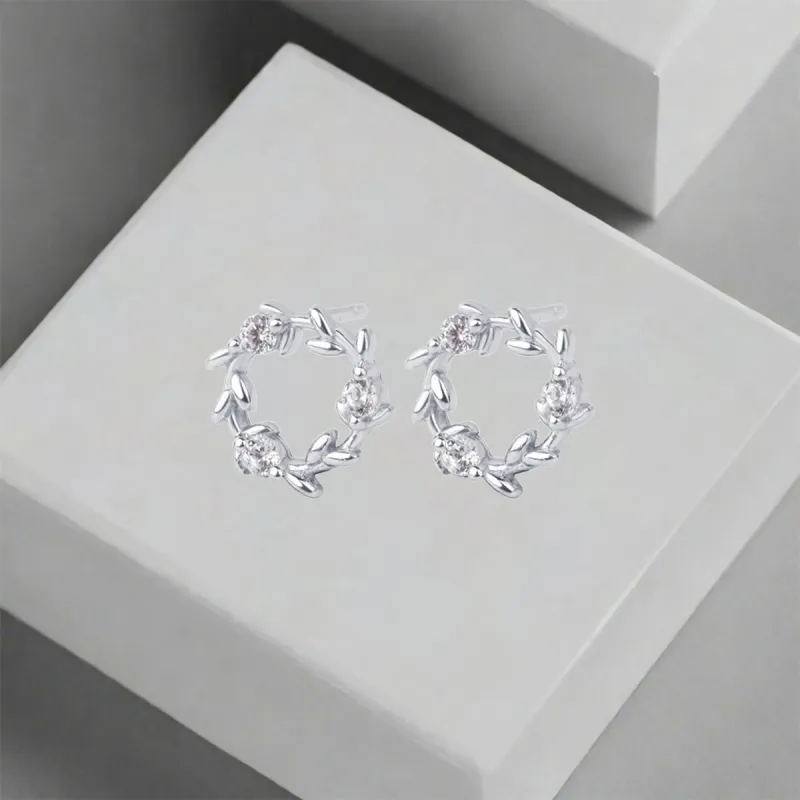 QIANFANGDAHUANGYE Zircon Stud Earrings Women's-4
