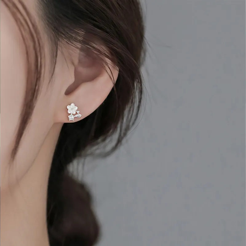 QIANFANGDAHUANGYE S925 Sterling Silver Stud With Zircon Stud Earrings Women's-1