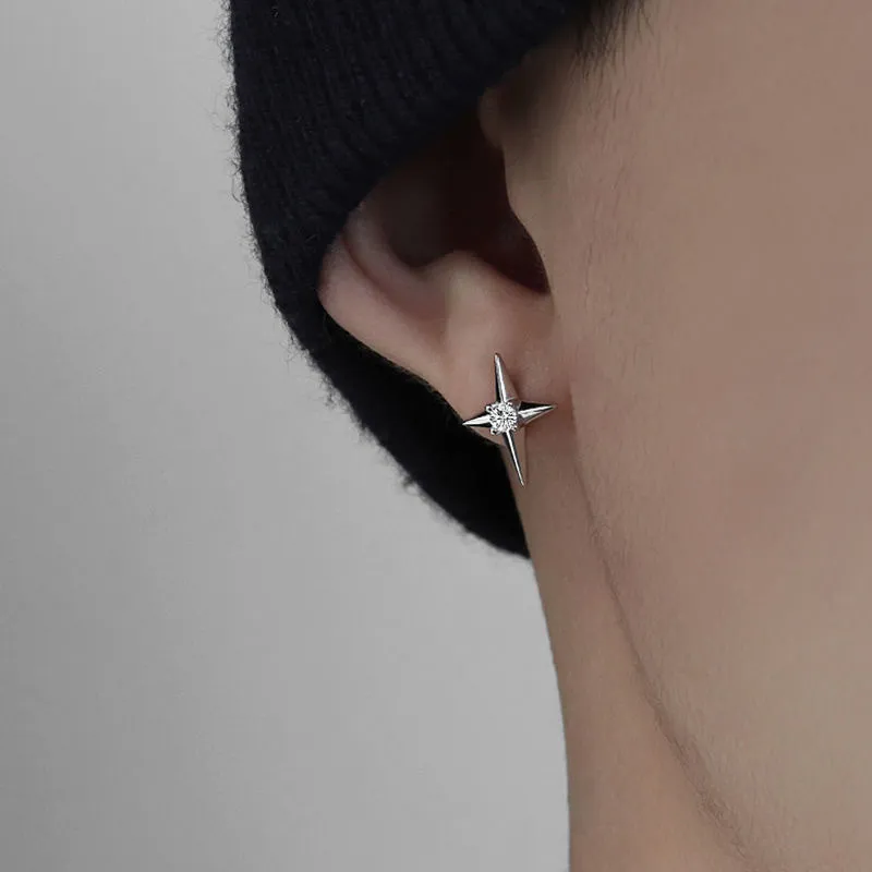 QIANFANGDAHUANGYE Zircon Stud Earrings Unisex-1