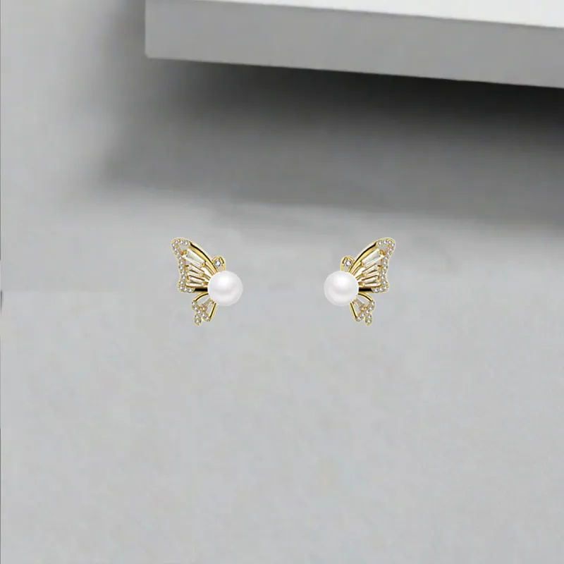QIANFANGDAHUANGYE Zircon Stud Earrings Women's-4