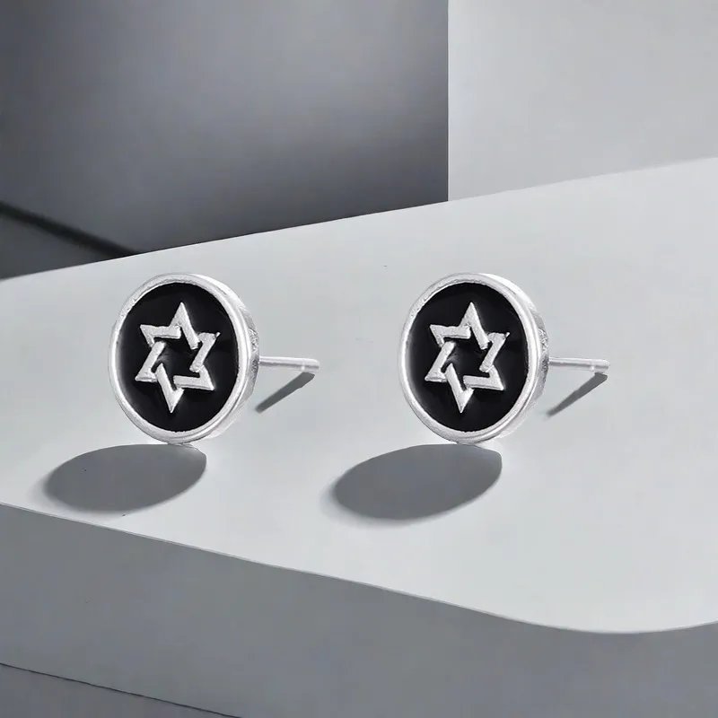 QIANFANGDAHUANGYE Alloy Stud Earrings Men's-3