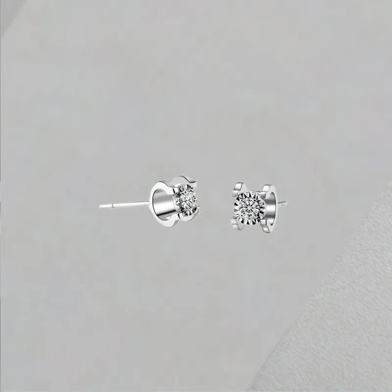 QIANFANGDAHUANGYE Zircon Stud Earrings Unisex-4