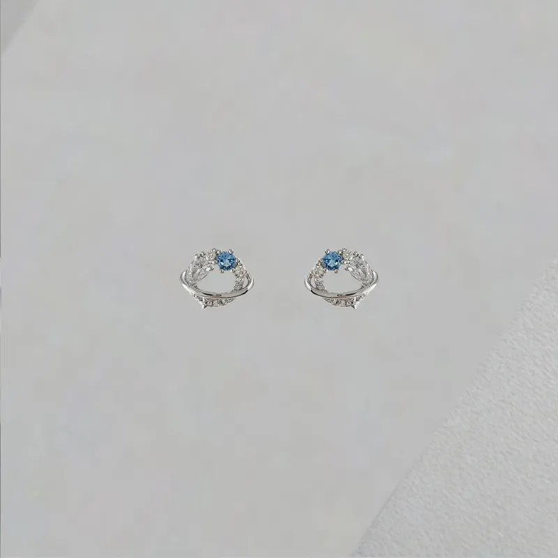 QIANFANGDAHUANGYE Zircon Stud Earrings Women's-4