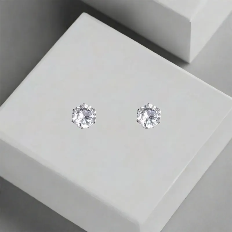 QIANFANGDAHUANGYE Zircon Clip On Earrings Unisex-5