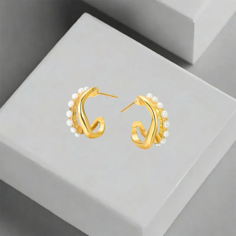 QIANFANGDAHUANGYE Alloy Stud Earrings Women's-4