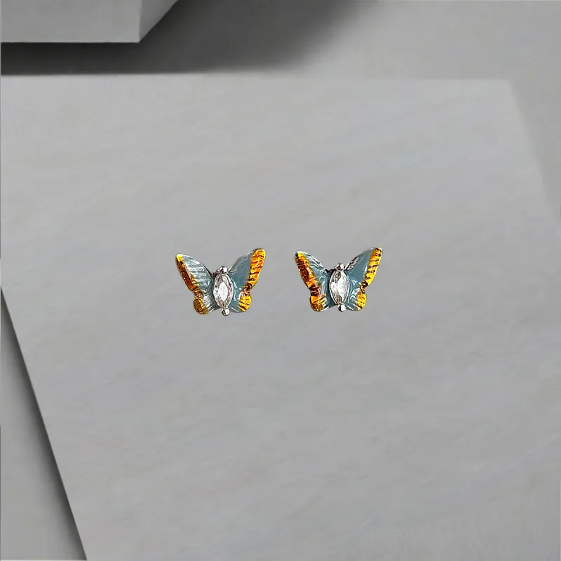 QIANFANGDAHUANGYE Zircon S925 Sterling Silver Stud Earrings Women's-5