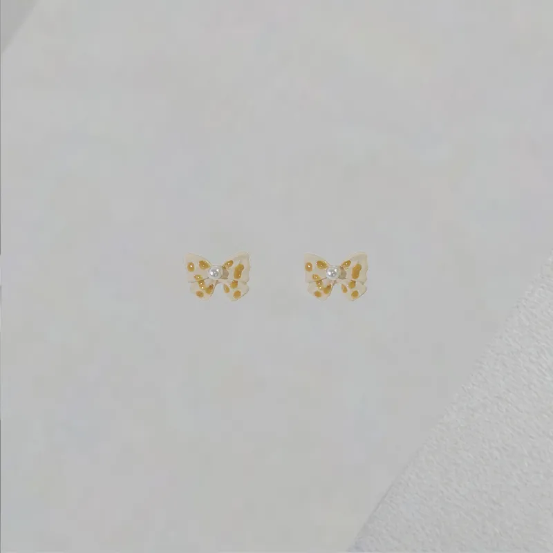 QIANFANGDAHUANGYE Resin, Pearl S925 Sterling Silver Stud Earrings Women's-5
