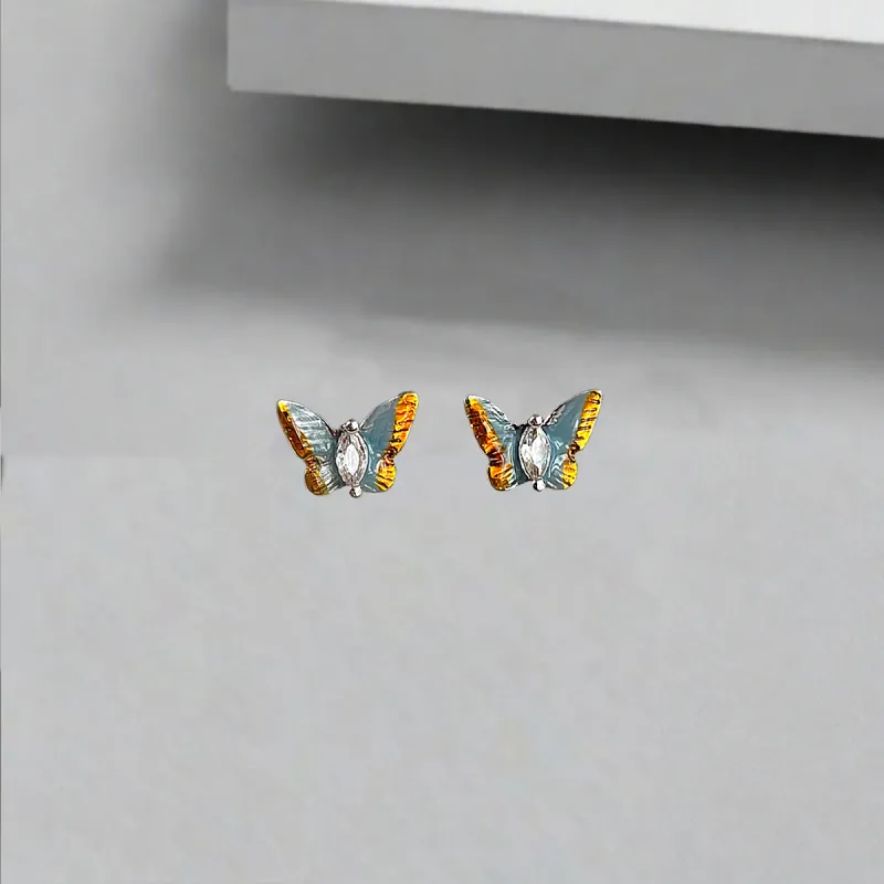 QIANFANGDAHUANGYE Zircon S925 Sterling Silver Stud Earrings Women's-3
