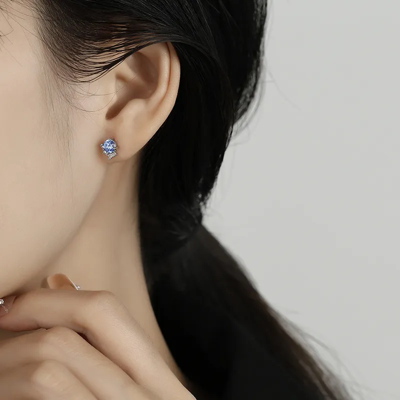 QIANFANGDAHUANGYE S925 Silver Alloy With Zircon Stud Earrings Women's-1