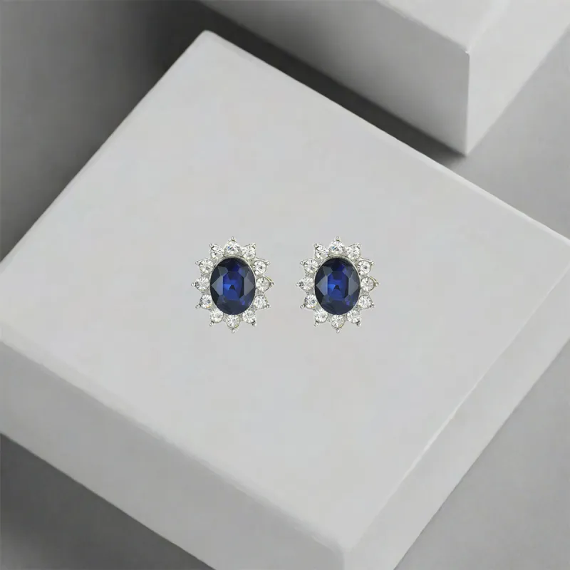 QIANFANGDAHUANGYE Zircon Stud Earrings Women's-5