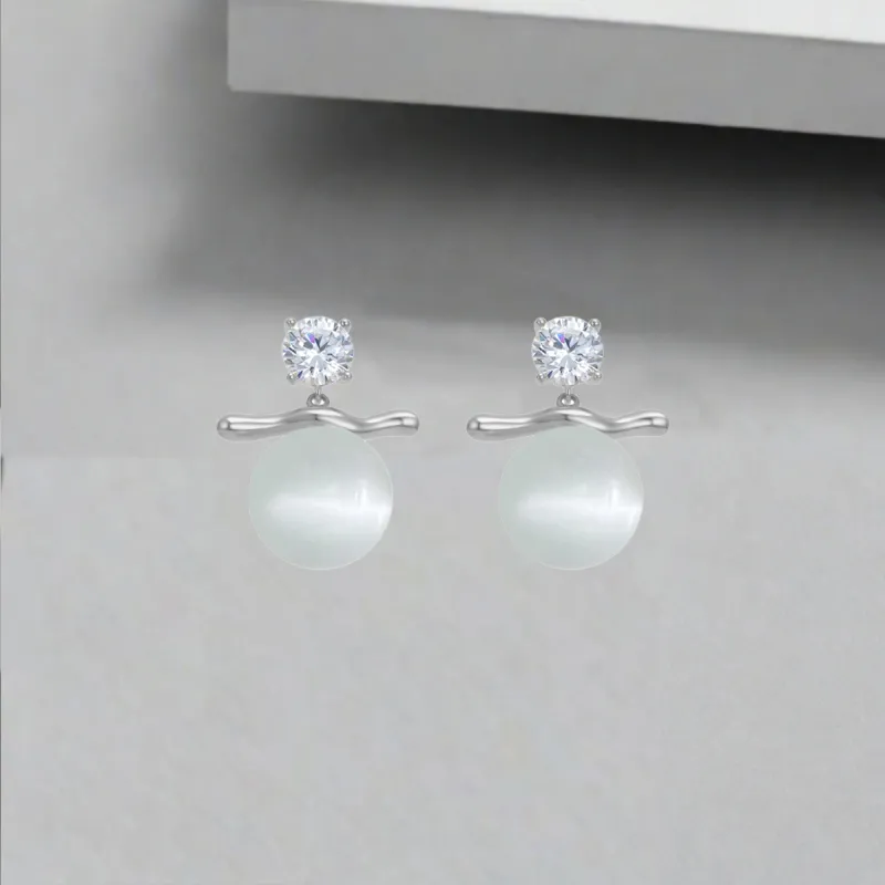 QIANFANGDAHUANGYE Zircon Stud Earrings Women's-5