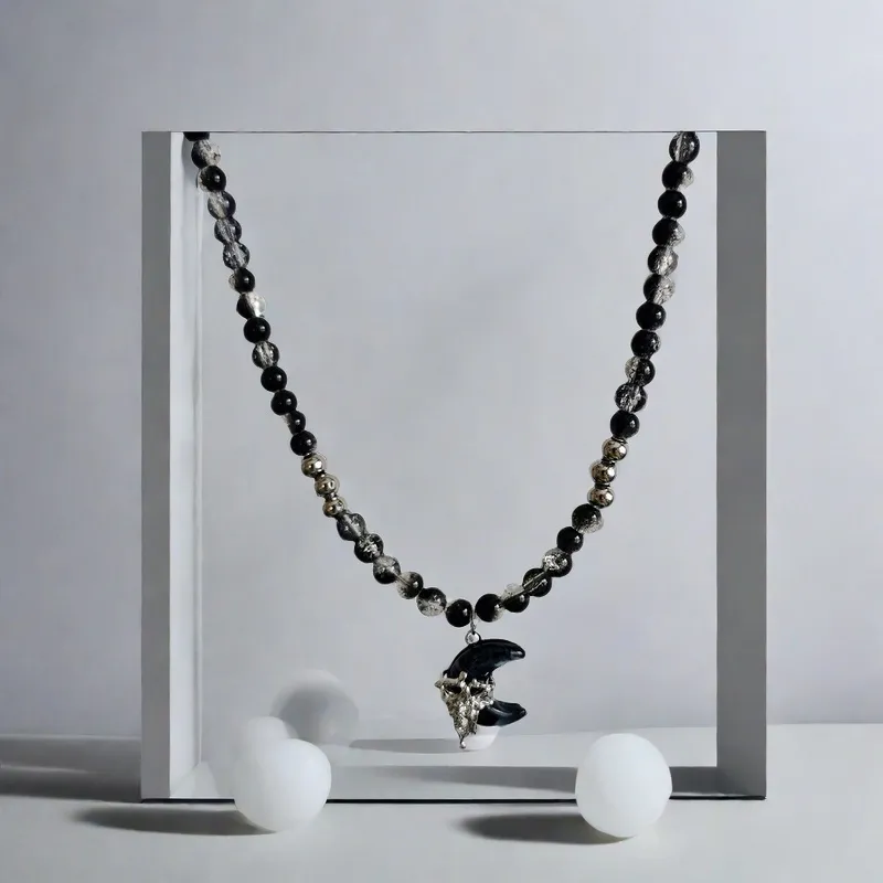 QIANFANGDAHUANGYE Alloy Glass Necklaces Women's-4