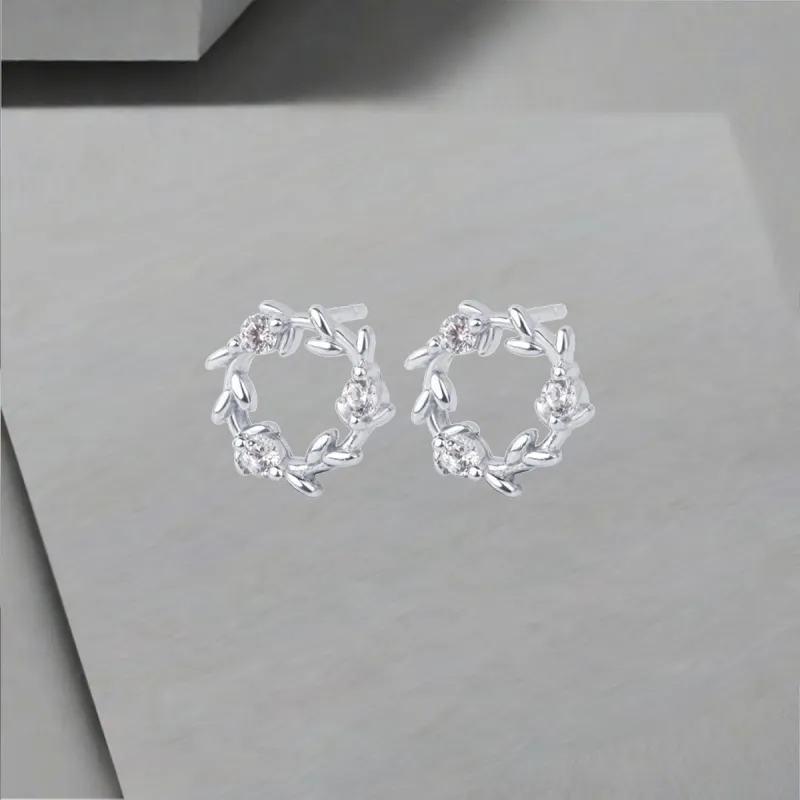 QIANFANGDAHUANGYE Zircon Stud Earrings Women's-3