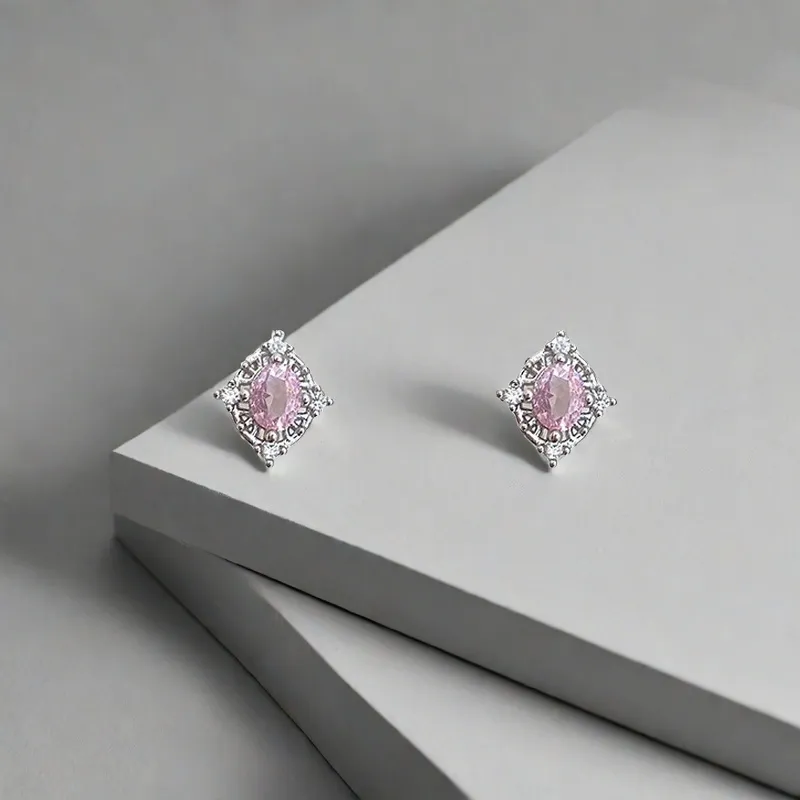 QIANFANGDAHUANGYE Zircon Stud Earrings Women's-5