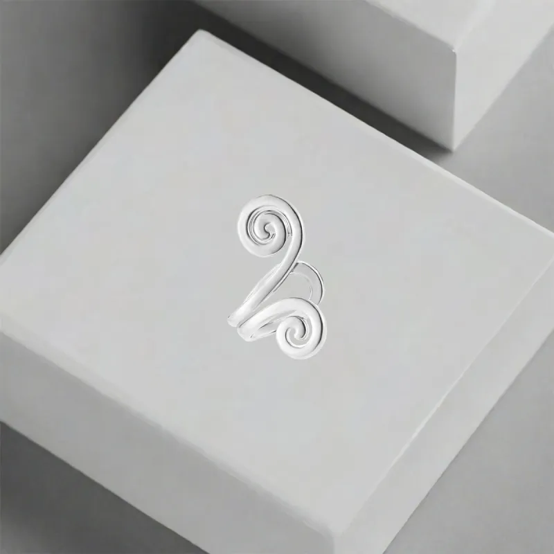 QIANFANGDAHUANGYE Titanium Steel Clip On Earrings Unisex-2