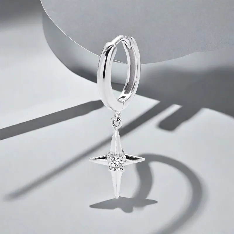 QIANFANGDAHUANGYE Zircon Earrings Unisex-3