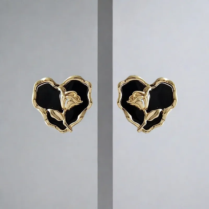 QIANFANGDAHUANGYE Alloy 925 Sterling Silver Resin Stud Earrings Women's-2
