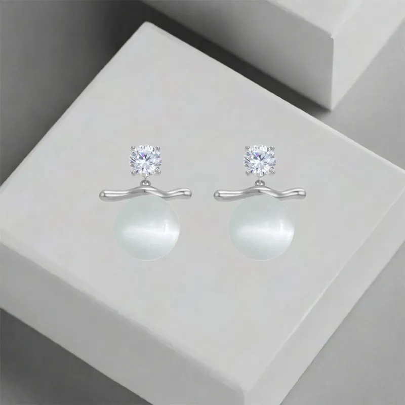 QIANFANGDAHUANGYE Zircon Stud Earrings Women's-4