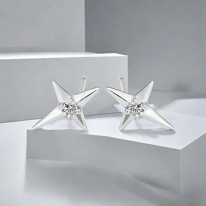 QIANFANGDAHUANGYE Zircon Stud Earrings Unisex-5