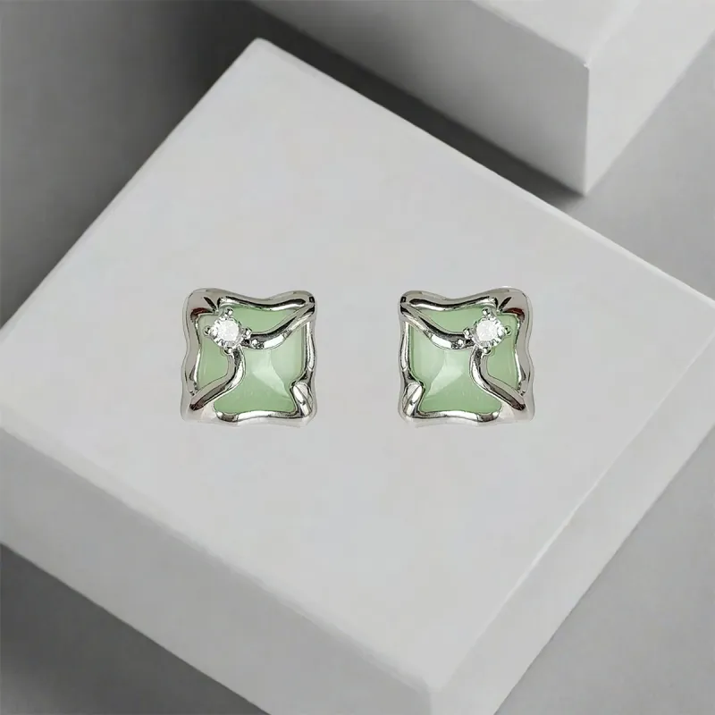 QIANFANGDAHUANGYE Zircon Stud Earrings Women's-4