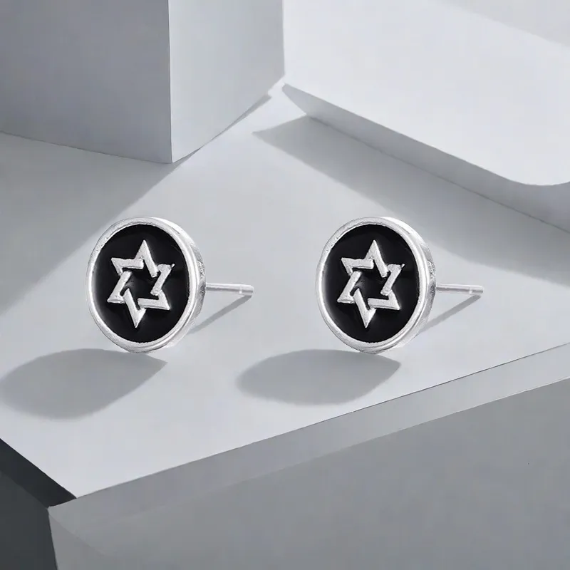 QIANFANGDAHUANGYE Alloy Stud Earrings Men's-4