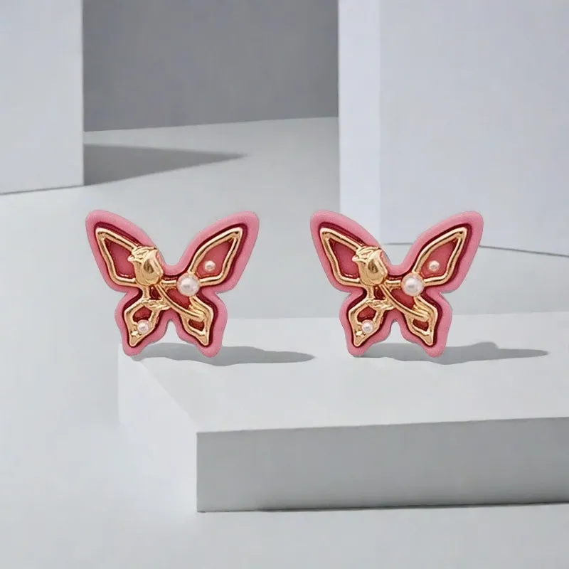 QIANFANGDAHUANGYE Faux Pearl Stud Earrings Women's-3