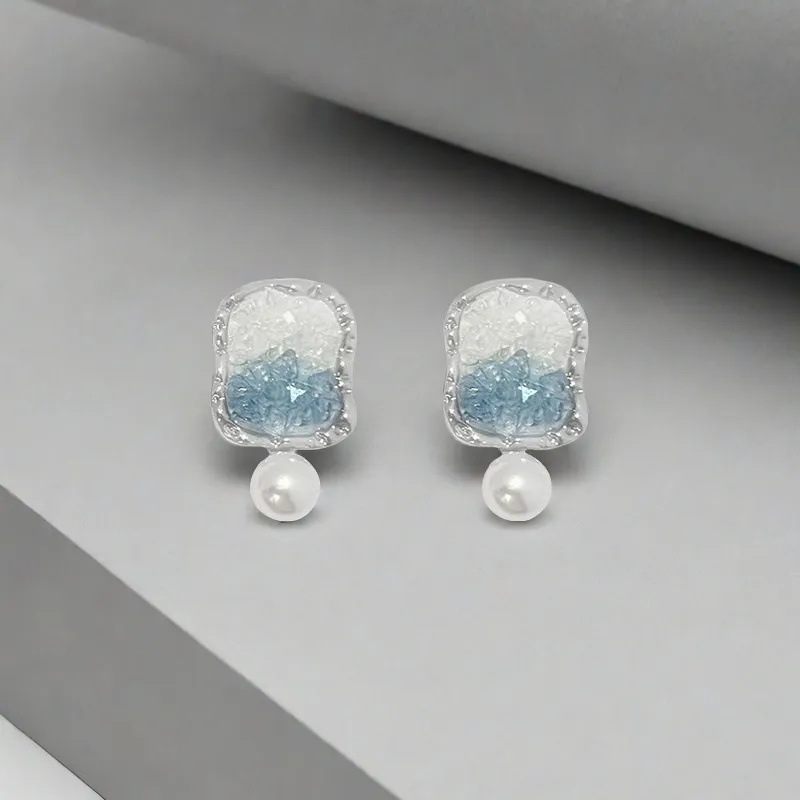 QIANFANGDAHUANGYE Alloy S 925 Sterling Silver Stud Stud Earrings Women's-4
