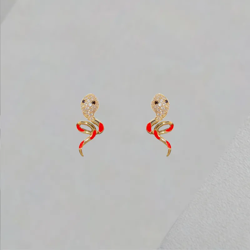 QIANFANGDAHUANGYE Zircon Stud Earrings Women's-3