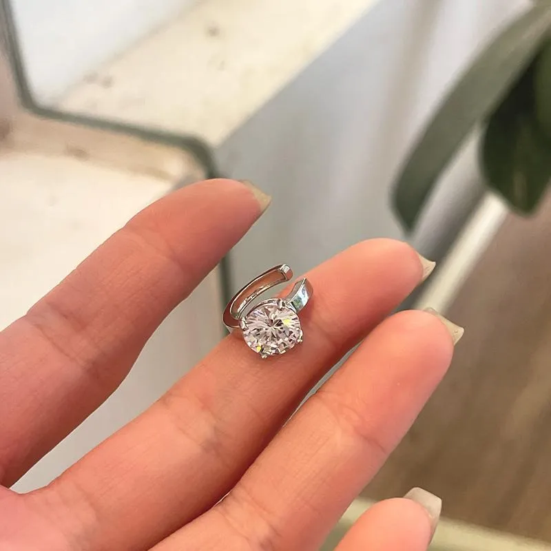 QIANFANGDAHUANGYE Zircon Clip On Earrings Women's-2