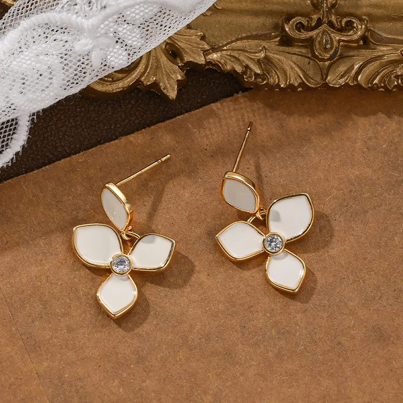 QIANFANGDAHUANGYE Zircon Earrings Women's-2