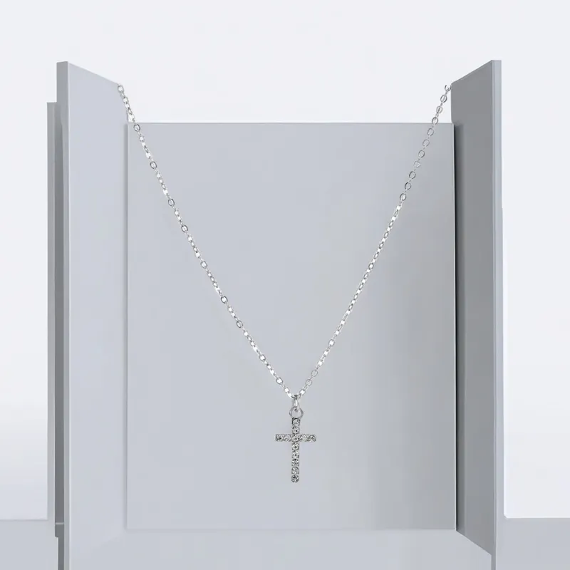 QIANFANGDAHUANGYE Zircon Necklaces Women's Silver-2