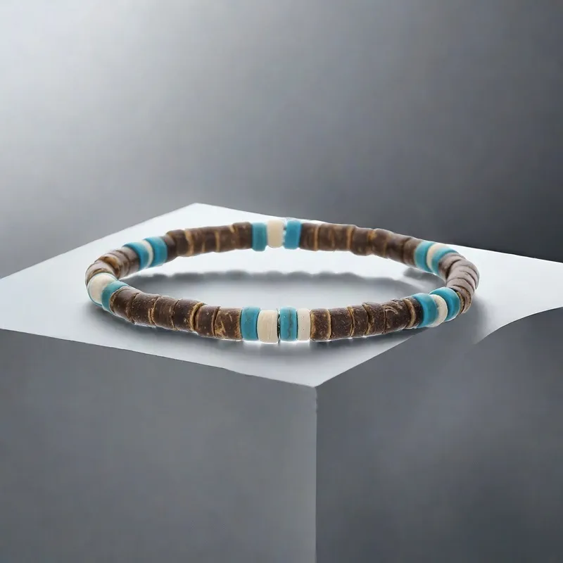 QIANFANGDAHUANGYE Coconut Shell Bracelets Unisex-4