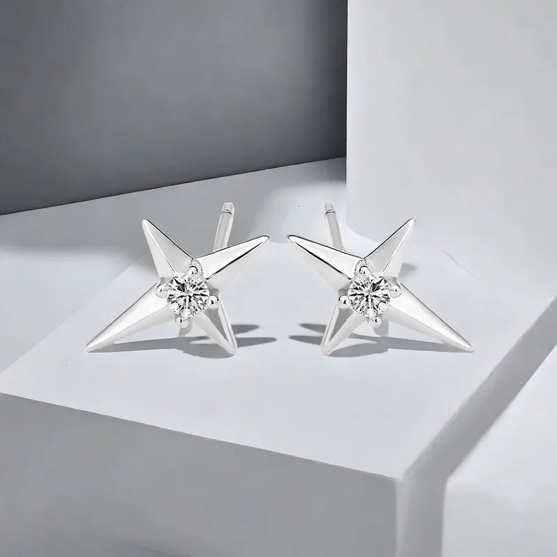 QIANFANGDAHUANGYE Zircon Stud Earrings Unisex-2