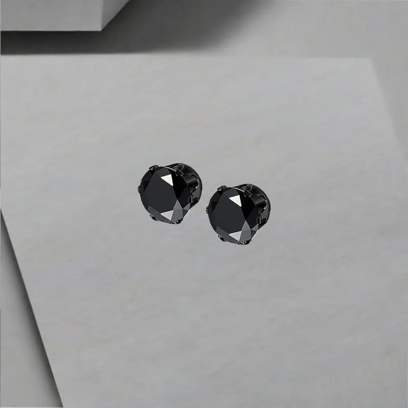 QIANFANGDAHUANGYE Zircon Clip On Earrings Men's-2