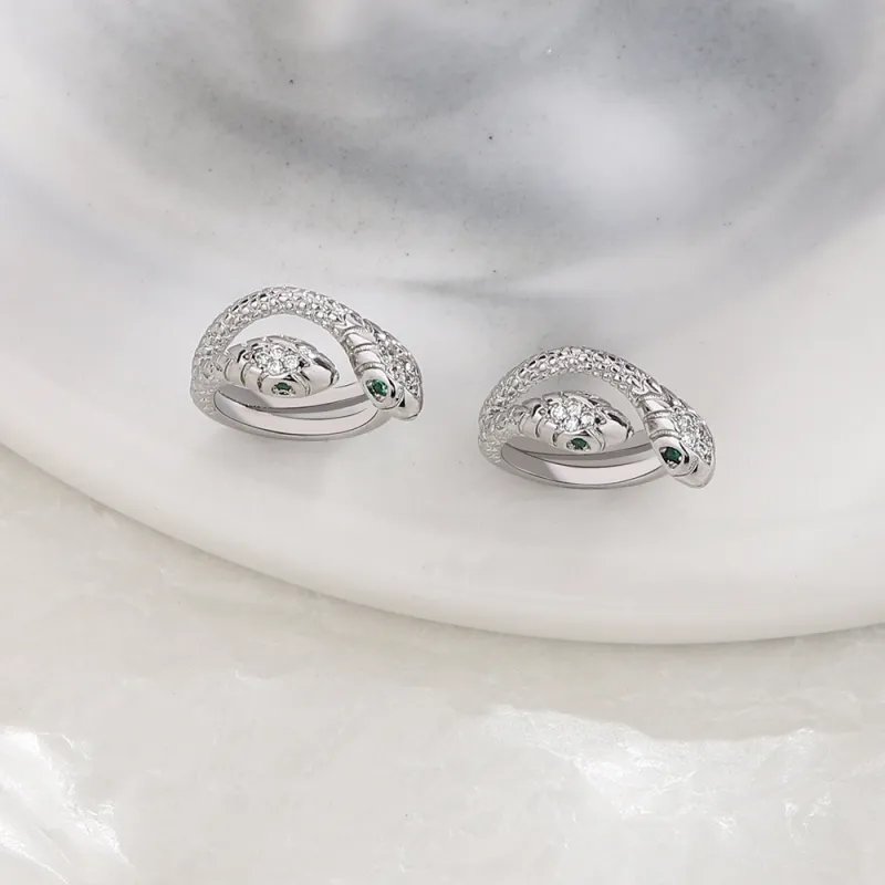 QIANFANGDAHUANGYE Zircon Clip-On Earrings Unisex-5