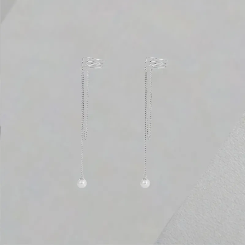 QIANFANGDAHUANGYE Titanium Steel Clip On Earrings Women's-5