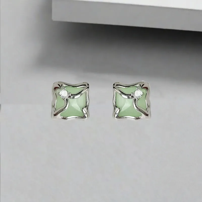 QIANFANGDAHUANGYE Zircon Stud Earrings Women's-3