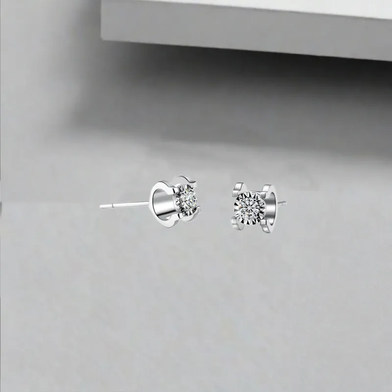 QIANFANGDAHUANGYE Zircon Stud Earrings Unisex-3