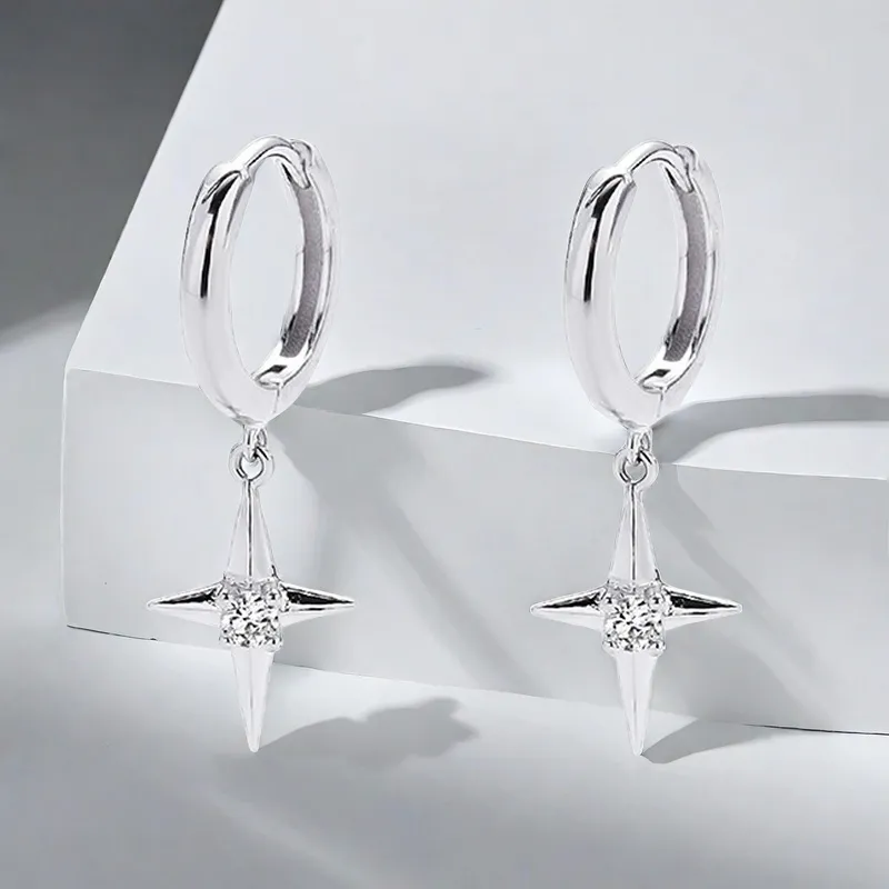 QIANFANGDAHUANGYE Zircon Earrings Unisex-7