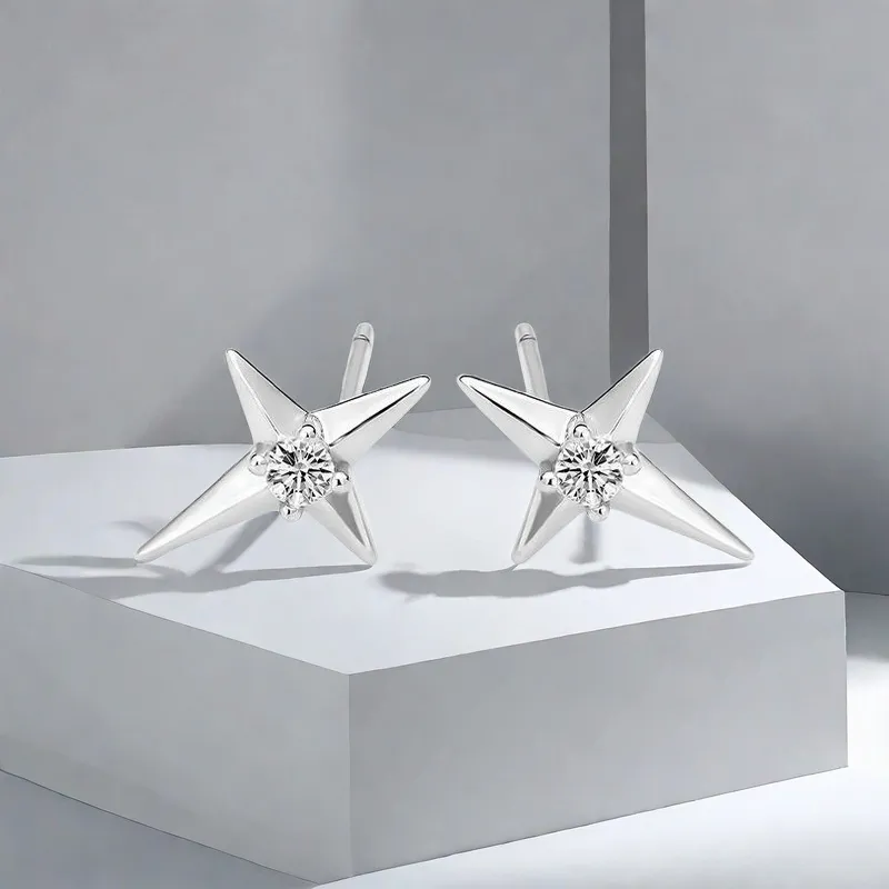 QIANFANGDAHUANGYE Zircon Stud Earrings Unisex-4