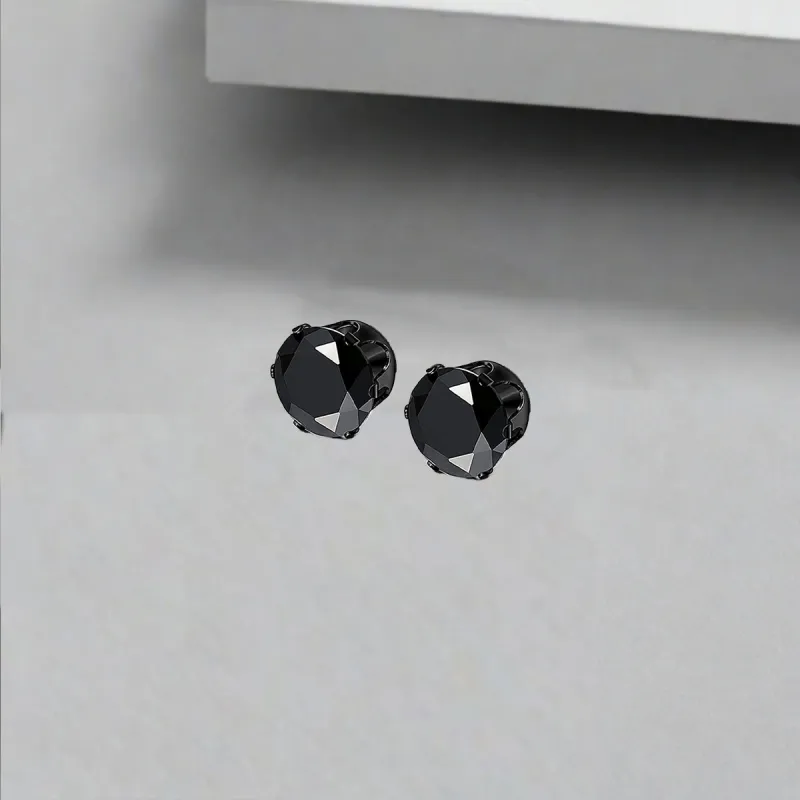 QIANFANGDAHUANGYE Zircon Clip On Earrings Men's-4