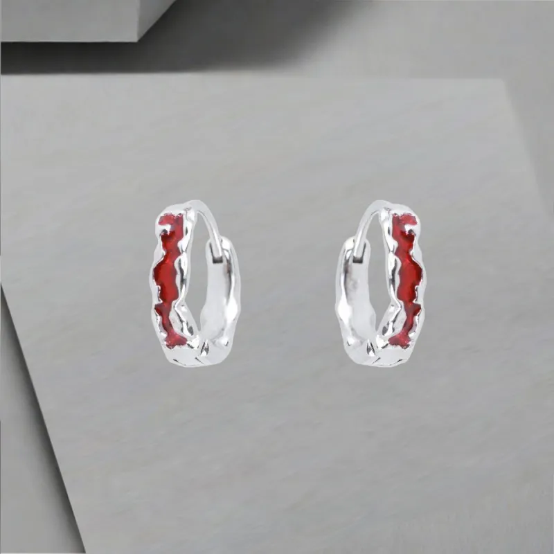 QIANFANGDAHUANGYE Oil Drip Earrings Unisex-7