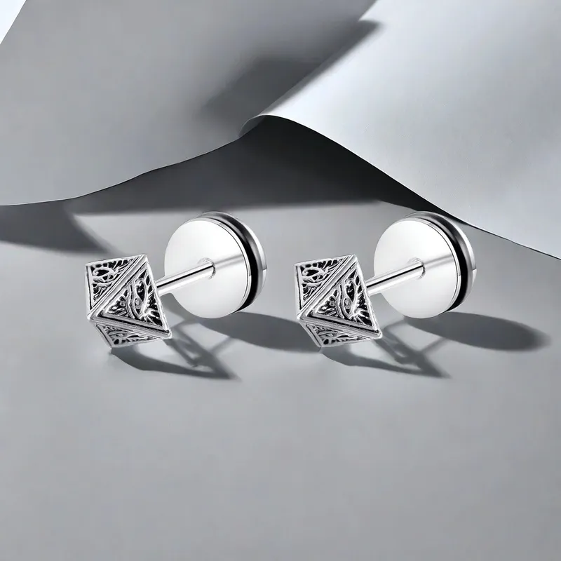 QIANFANGDAHUANGYE Alloy S925 Silver Stud Earrings Men's-7