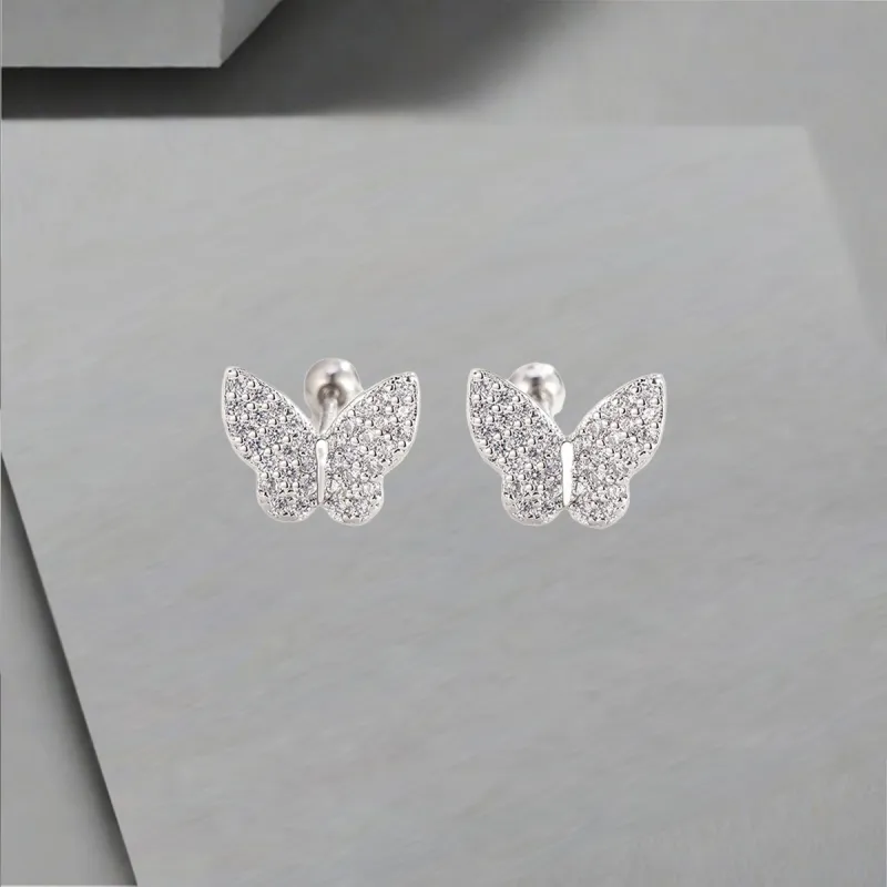 QIANFANGDAHUANGYE Zircon Stud Earrings Women's-5